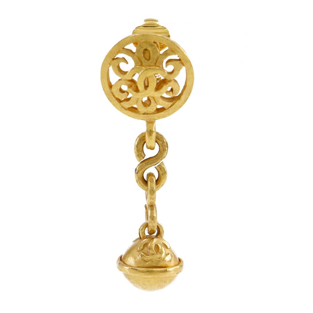CHANEL Earring bell Plated Gold 14.2g Women Used