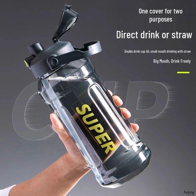 Extra Large High-Temperature Resistant Sports Water Bottle with Straw - Portable Fitness Kettle