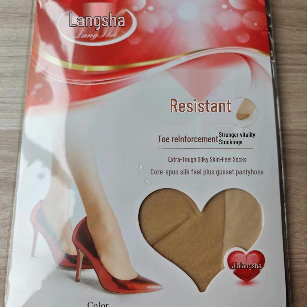 Jinlangsha Reinforced Toe Anti-Snag Stockings – Silky, Durable, Core-Spun Yarn with Gusset for Lasting Comfort.