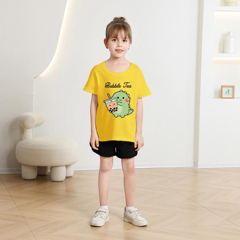 T-shirt Casual a Maniche Corte per Bambini per l'Estate, T-shirt Carina per Ragazze e Ragazzi