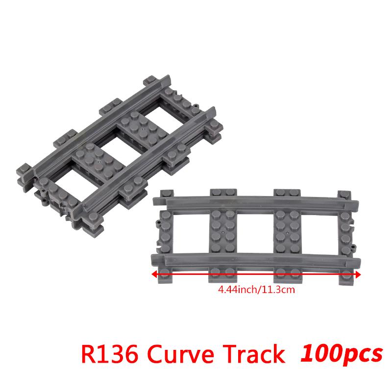 MOC City Bausteine Zug Flexible Konstruktionsteile Eisenbahn Kurvengleis Bausteine Modellzubehör Kompatibel mit 53401