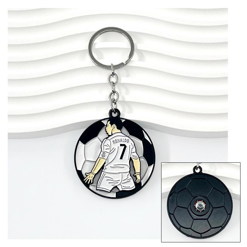 Chelsea AC Milan Barcelona Messi Real Madrid Ronaldo Football Keychain Turning Fan Pendant Blind Box Gift