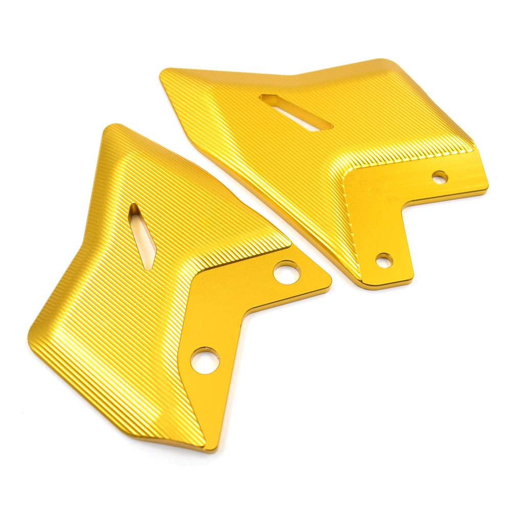 LEDISHUN Aluminium Fersenplattenschützer (1 Paar) für Kawasaki Ninja 650 Z650 (2017–2025) und Z65RS (2022-2025) (Gold)