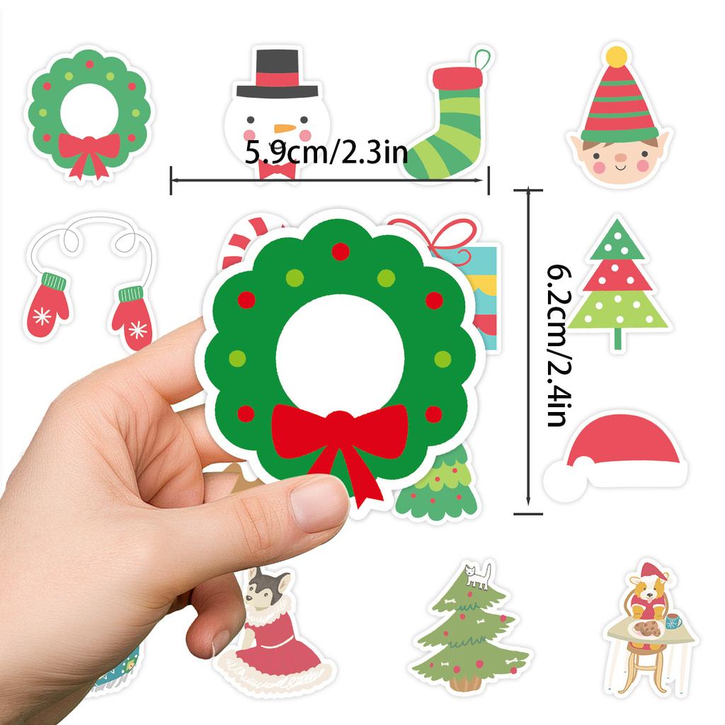 50 Weihnachts-Doodle-Aufkleber Koffer Auto Notizbuch Kühlschrank Wasserbecher Wasserdichte Dekorative Aufkleber