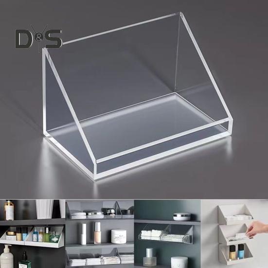1/2/3Pcs Wall Mounted Storage Organizer Clear Storage Box Strong Load-bearing Easy To Install Bathroom Cabinet Shelves Organizer