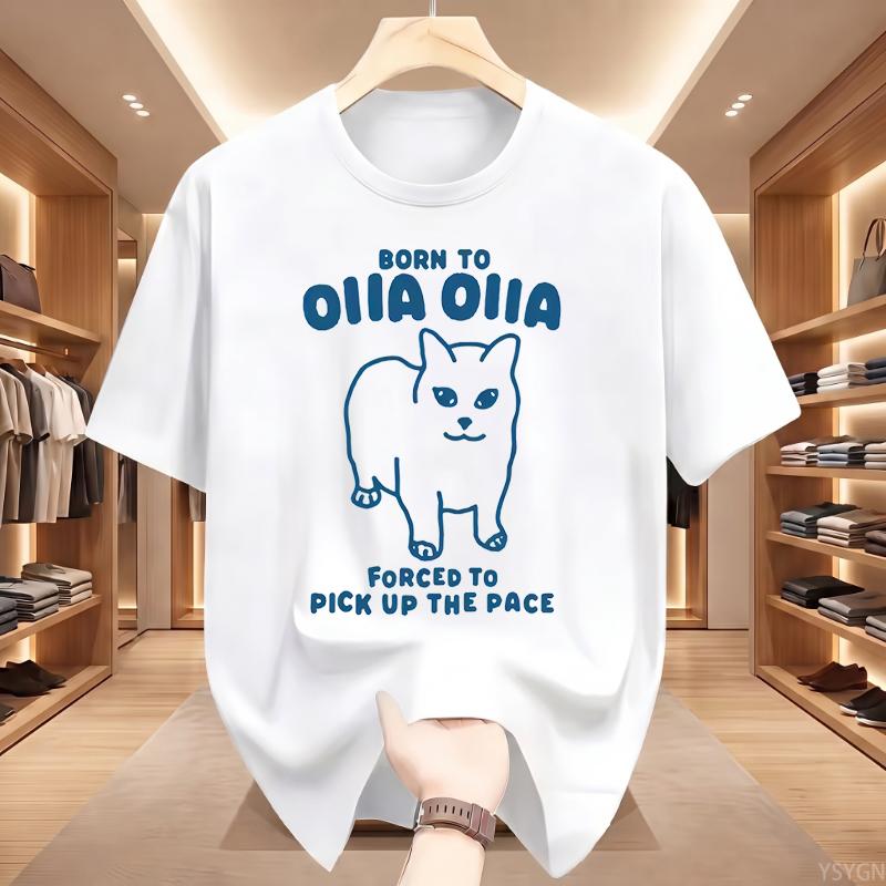 Men Tshirt Summer Fashion Drawn Printed Casual Short Sleeve Top Pullover Comfortable Tee Trendy Outfit Tops S