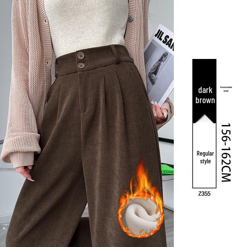 Women's High-End Black Drapey Straight-Leg Wide Suit Pants - Slimming, Casual Fit for Spring/Summer, Ideal for Pear-Shaped Bodies.