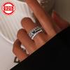 silver hypoallergenic ring for women, vintage multi-layer heart-shaped ring, light luxury design index finger ring