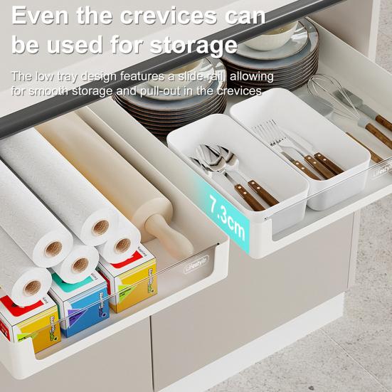 Storage Box Pull-out Cabinet Organizer Strong Load-bearing Easy To Install Kitchen Heavy Duty Slide-out Drawer Storage Tray