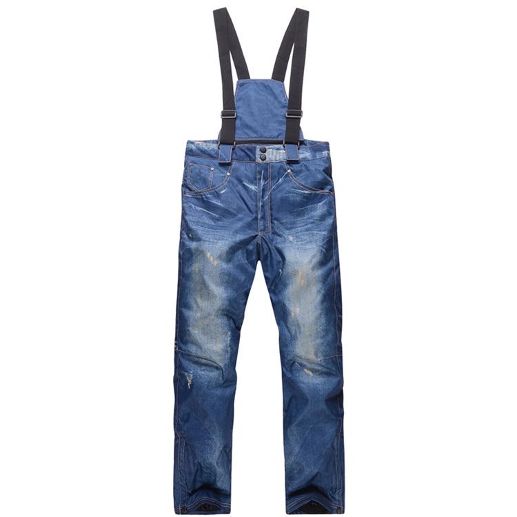 Men's Winter Thickened Denim Ski & Snowboard Pants