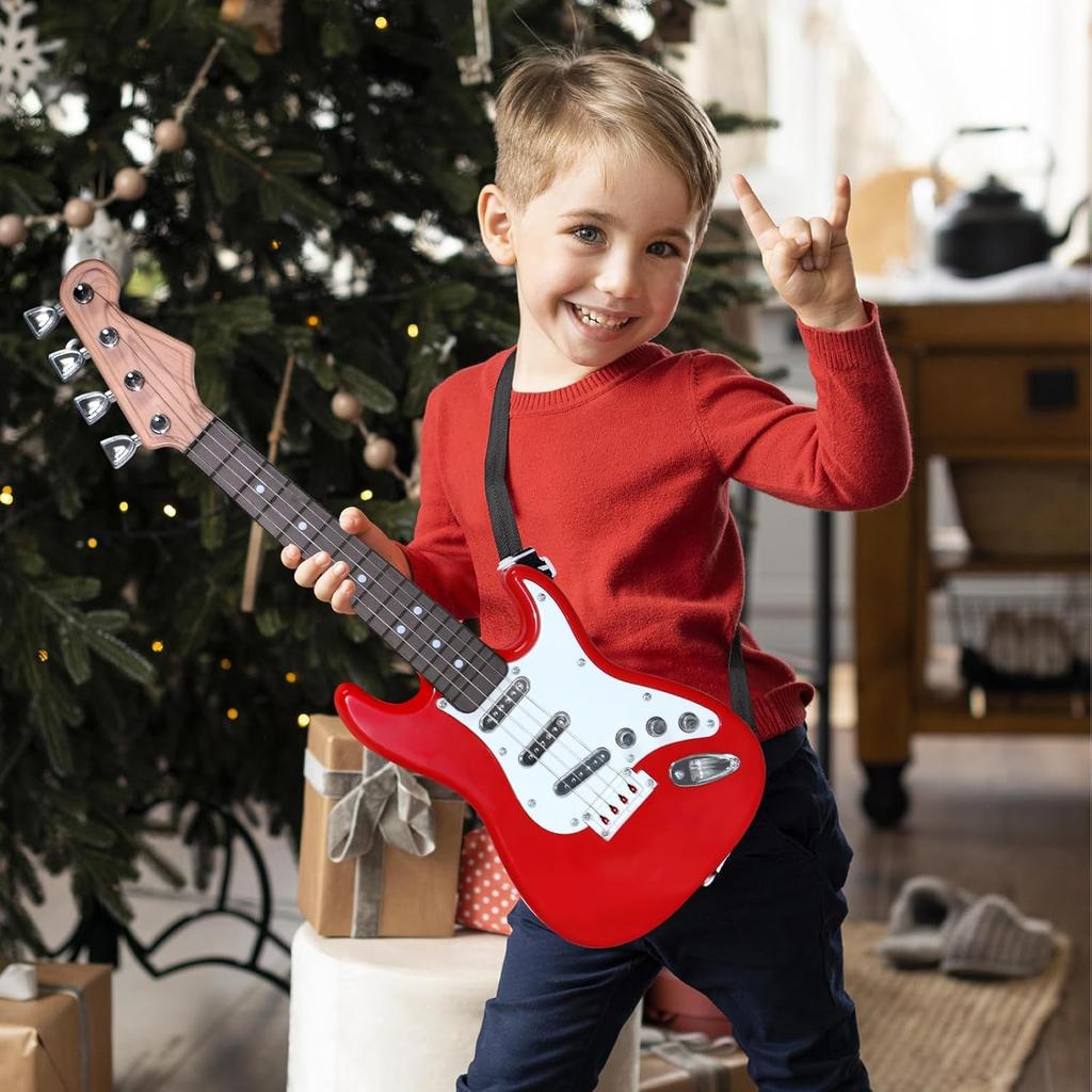 Børne Elektrisk Guitar Legetøj - 4-strenget Multifunktionelt Elektronisk Musikinstrument, Bærbar Børneguitar