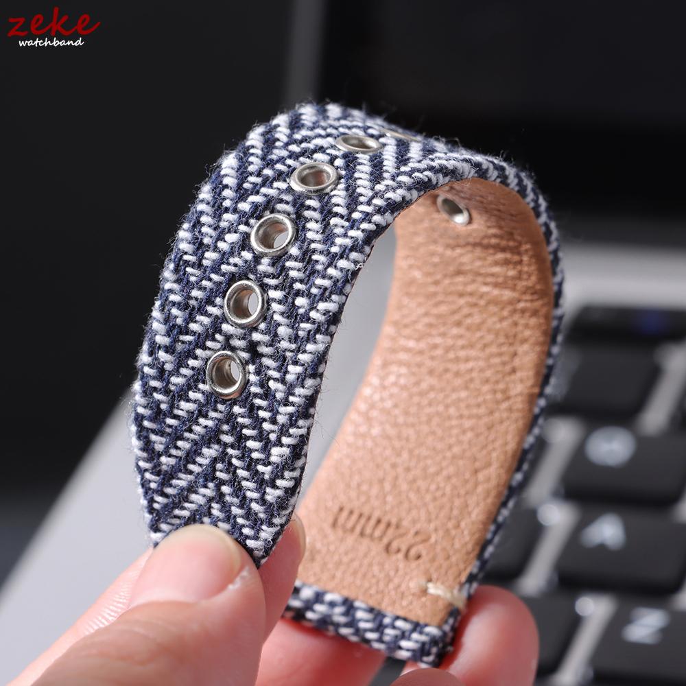 Vintage Echtes Leder Canvas Armbänder 18mm 20mm 22mm Schnellverschluss Nylon Armband für Omega für Seiko Butterfly Schließe Uhrenarmband