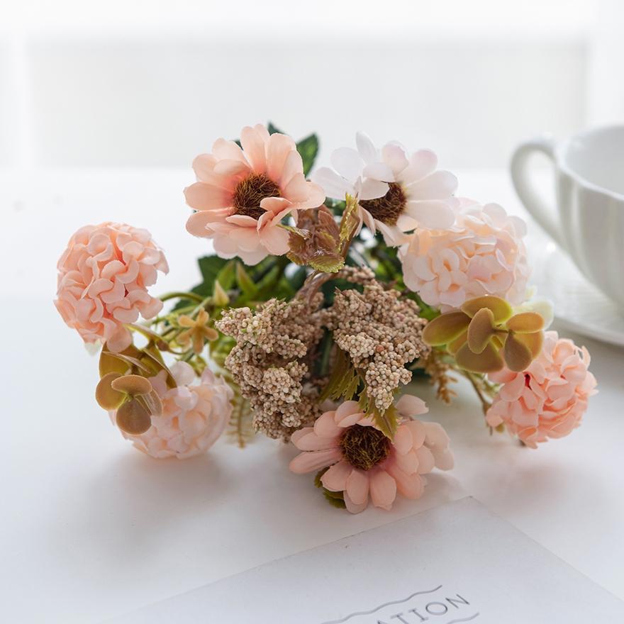 1/4PCS Artificial Flowers Silk Chrysanthemum Bridal Bouquet Wedding Outdoor Garden Home Vase Table Decor Art Wall Gift Accessory