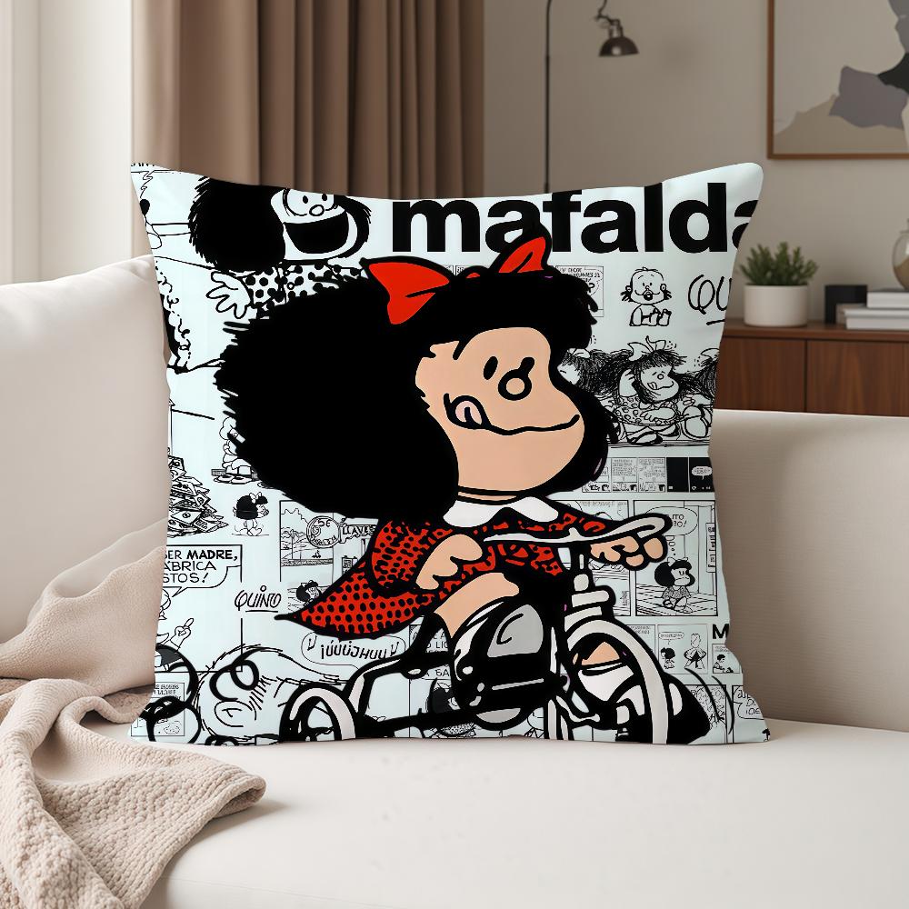 Cartoon Cute Mafalda Pillow Case Suitable For Bedrooms Living Rooms Cars Home Decoration