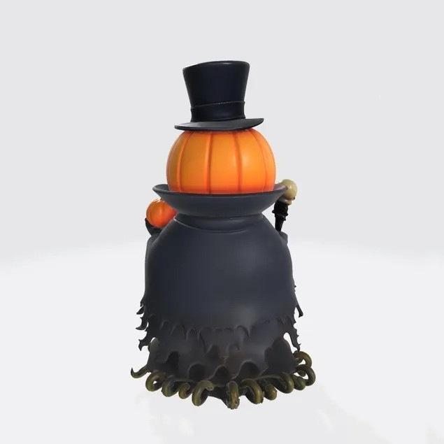 Halloween Resin Scary Pumpkin Lantern, Tabletop Art Decor, Handcrafted Horror Pumpkin Light, Holiday Ornament Gift