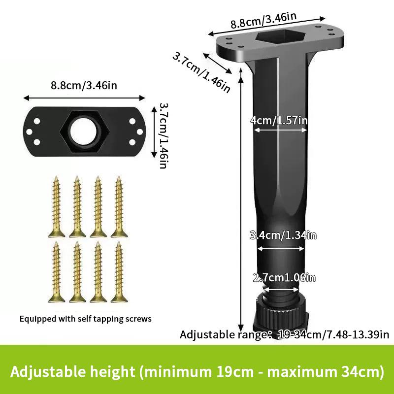 Telescopic Adjustable Bed Beam Support Foot Reinforced Plastic Furniture Leg Sofa Leg Bed Bottom Stabilizer Load Bearing Bracket