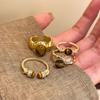 Maillard Tiger's Eye Stone Gold Ring Adjustable Index Finger Ring Stacked Wear Ring