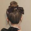 Large Velvet Ribbon Chouchou Adults Black Hair Accessory Tie (blackbrown)