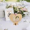 WTEMPO Wedding Heart Shaped Design Table Seat Numbers 1-20 with Holder Base Hollow-out Card Holders Festive Parties Seating Cards