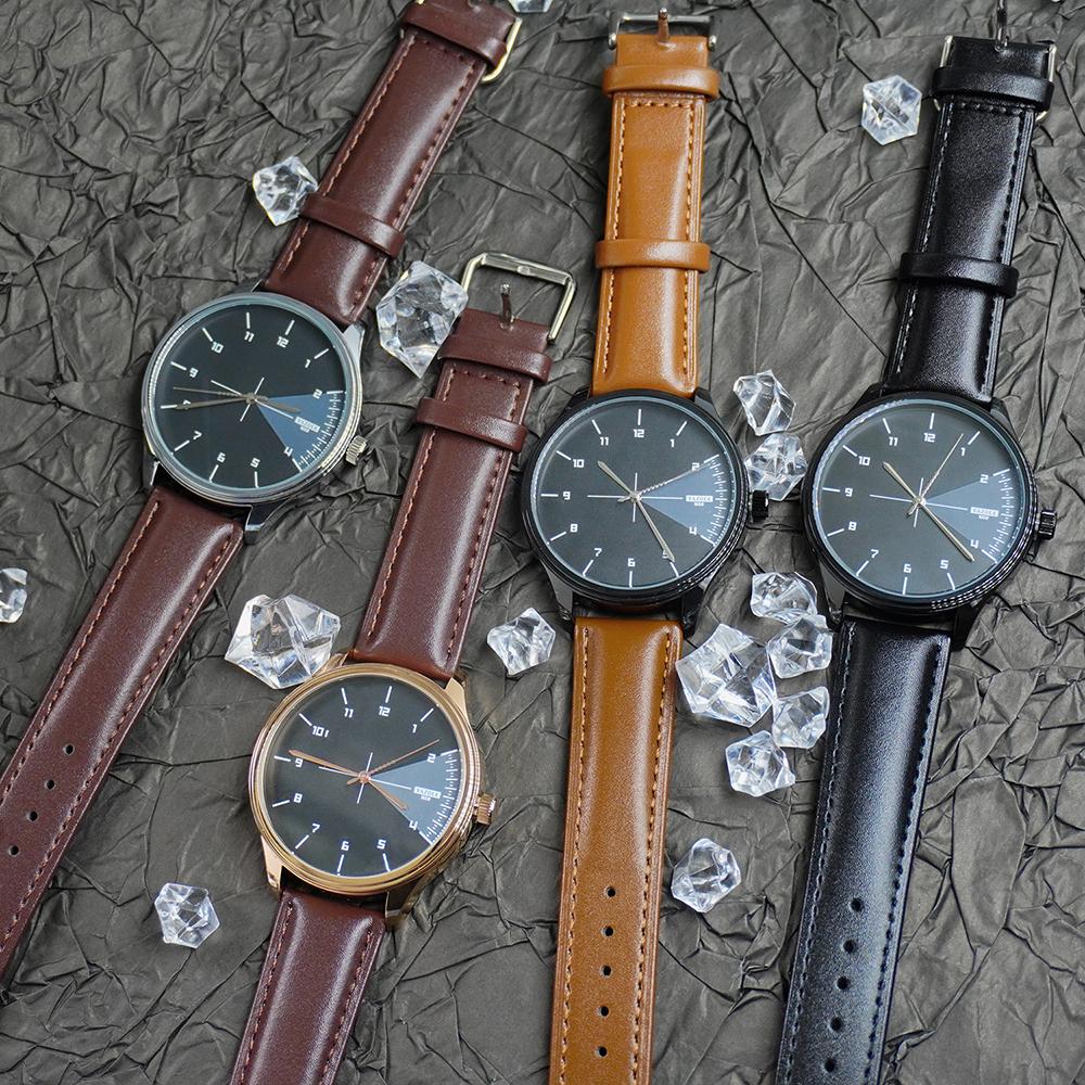 Business Watches Male Minimalist Fashionable Arabic Numerals Dial Quartz Watch Waterproof Leather Strap Watches for Men Gift