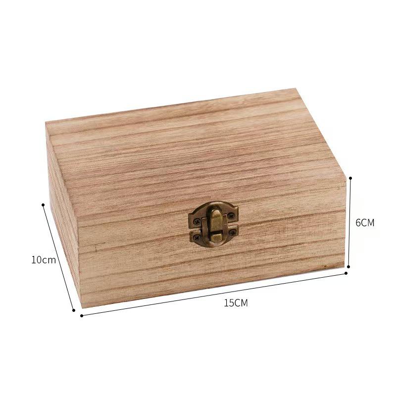 In-Stock Retro Paulownia Wooden Storage & Gift Box with Hinged Lid