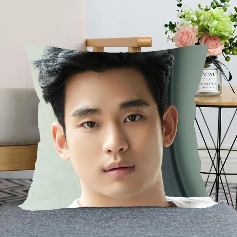 45x45cm Kim Soo Hyun Pillowcase Bedroom Home Decorative Nice Gift Pillow Cover Square Zipper Pillow Cases Satin Soft Fabric