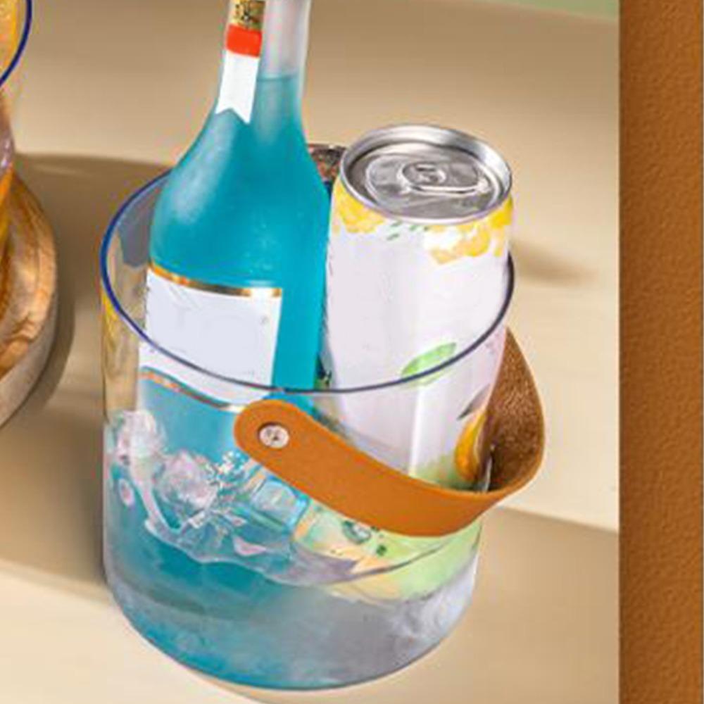 Clear Glass Clear Wine Bucket With Handle Flower Bucket Champagne Chiller  Home Decor