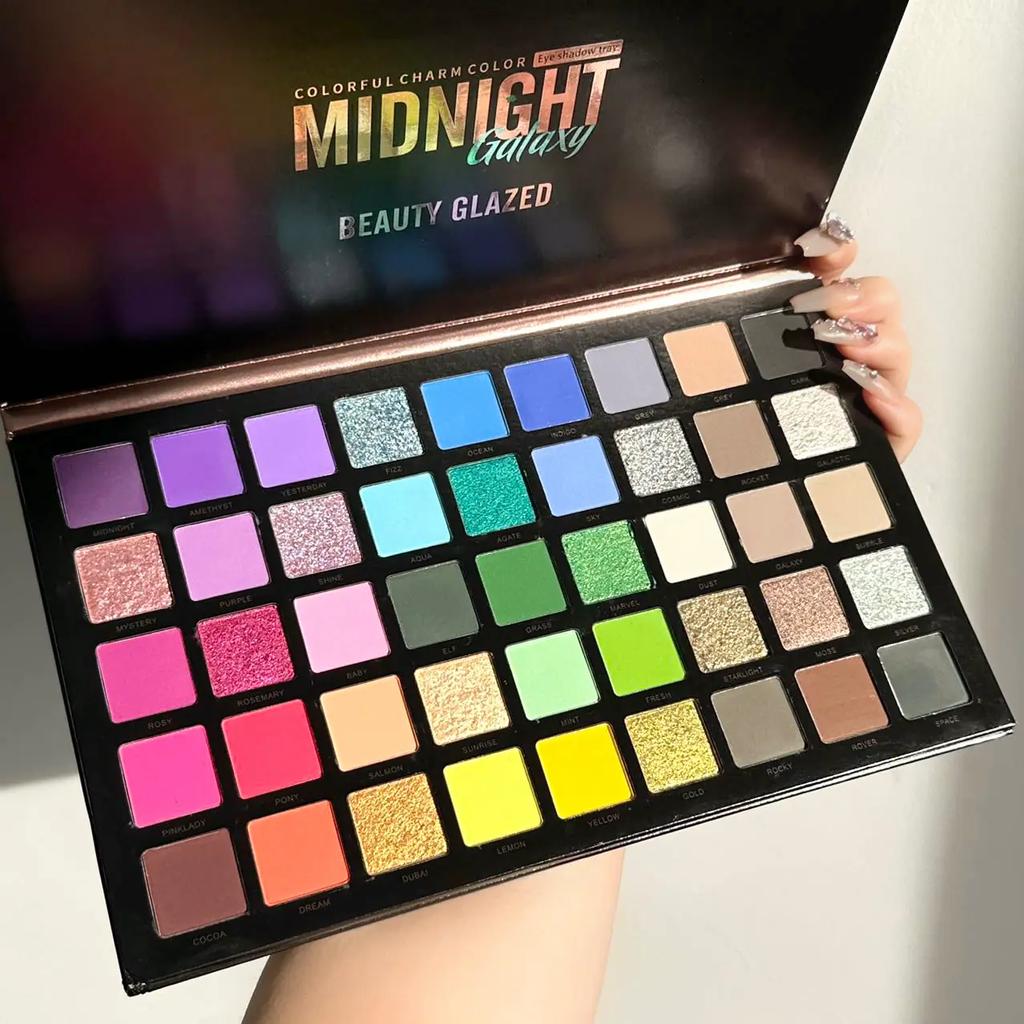 Authentic Beautyglazed 68-Color Eyeshadow Palette for Cos Stage Makeup, Makeup Artist's Special Matte and Pearlescent Makeup Palette