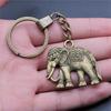 Elephant Horse Animal Duo Pendant Antique Bronze Metal Keychain with 30mm Ring for Students Hot Sale
