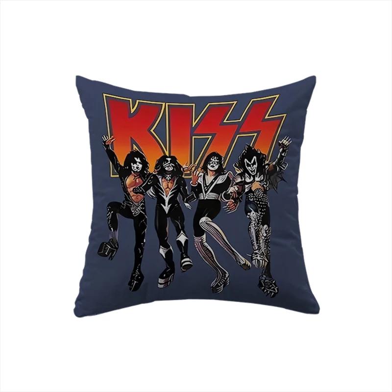 Cushion Cover 45x45 for Bed Sofa Pillows KISS Rock & Roll All Nite Party Home Decor Pillow Cozy Cases Decorative Band Dakimakura