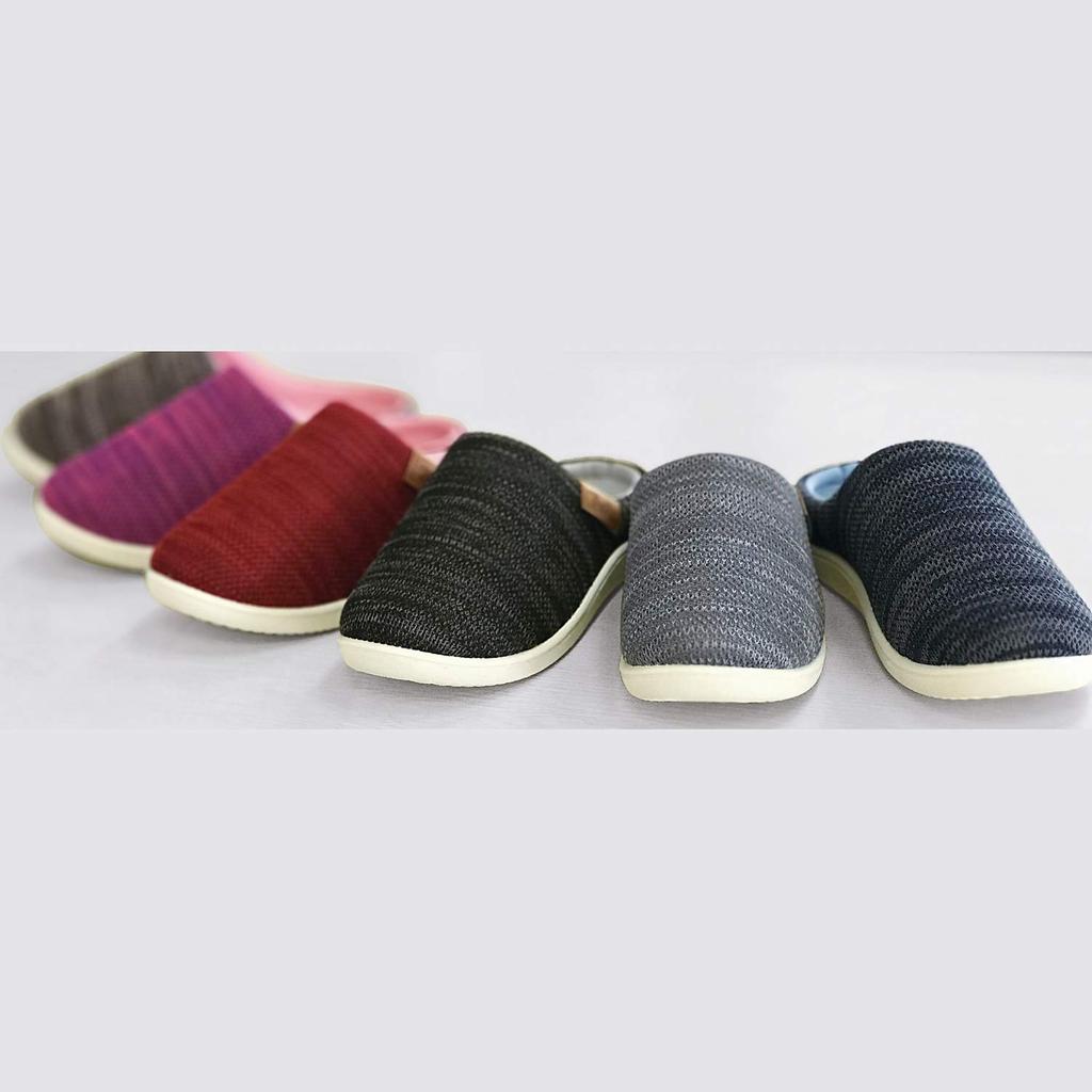 Senko Beide 2 Pink X Slippers, Gray, 21-22cm