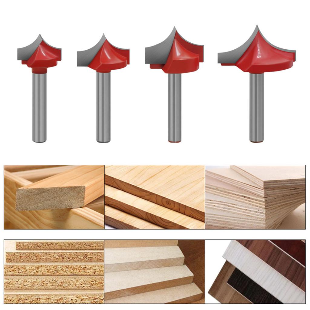 6 Piece Set Carbides Pointed Router Bit High Accuracy Sturdy Material Wood Carving Multifunctional Pattern Door Panel Unique Projects
