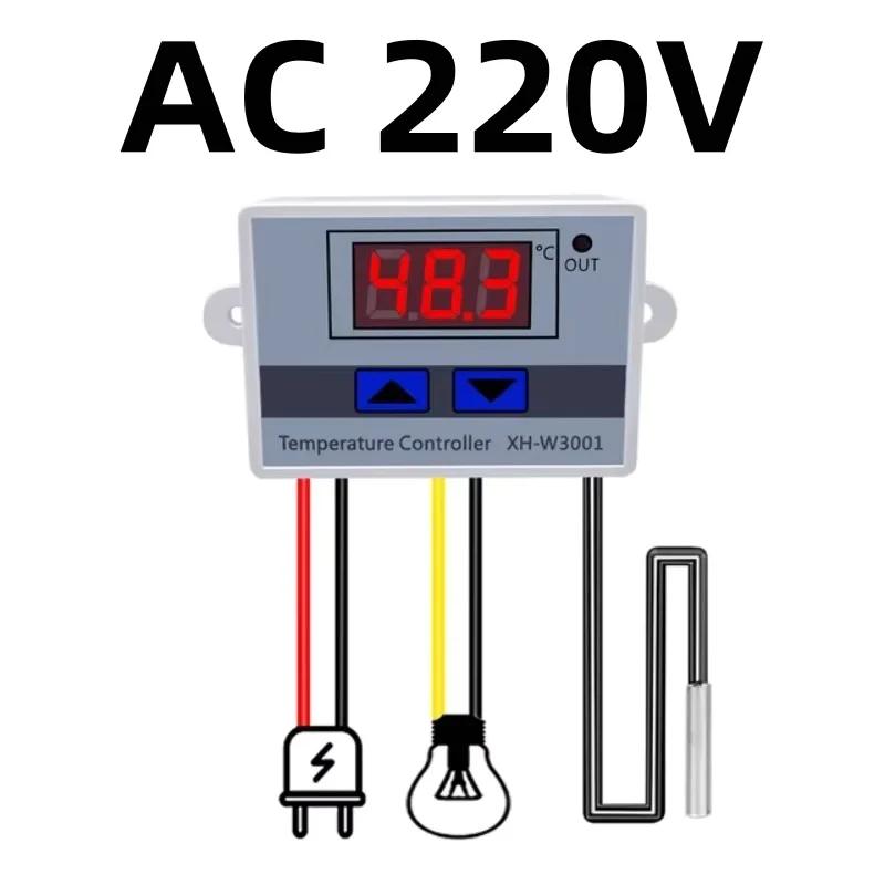 12В/ 24В/ 110-220В /220В W3001 Цифровой светодиодный контроллер температуры 10А Термостат Переключатель управления Датчик XH-W3001 Термостат