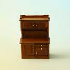 1/16 Scale Miniature Wooden Sideboard Cupboard Bookshelf for Dollhouse Kitchen and Living Room Display Decors Furniture