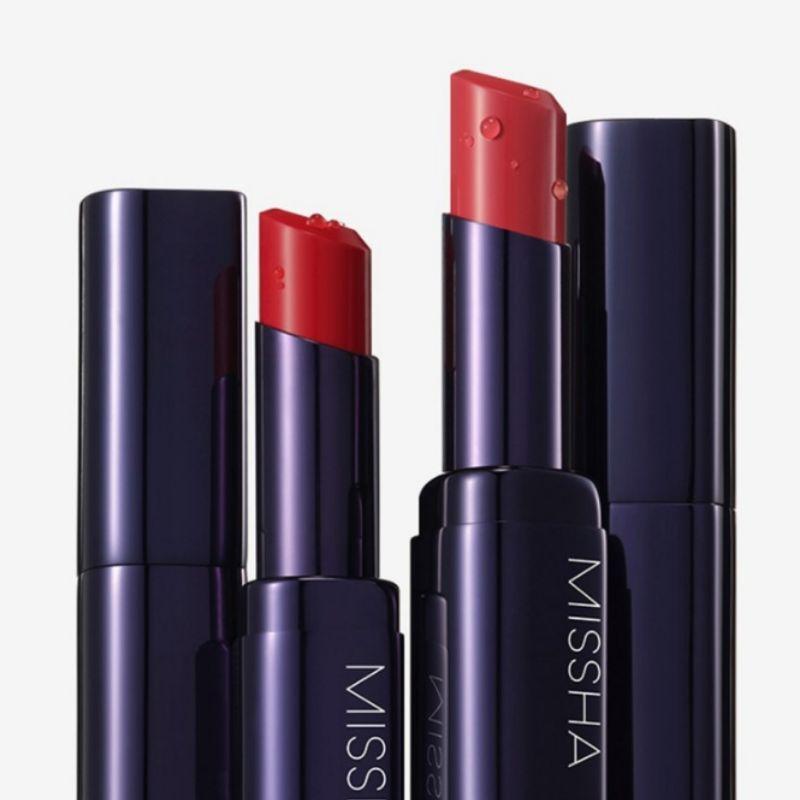 MISSHA Dewy Rouge Lipstick Moisturizing Glossy Lipstick Long Lasting Hydrating Korean Lip Makeup 3.3g