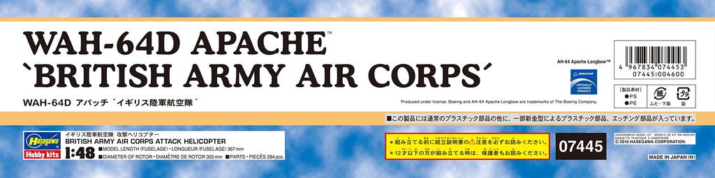 British Army Apache British Army Air Force Plastic Model Kit 07445 1/48 WAH-64D