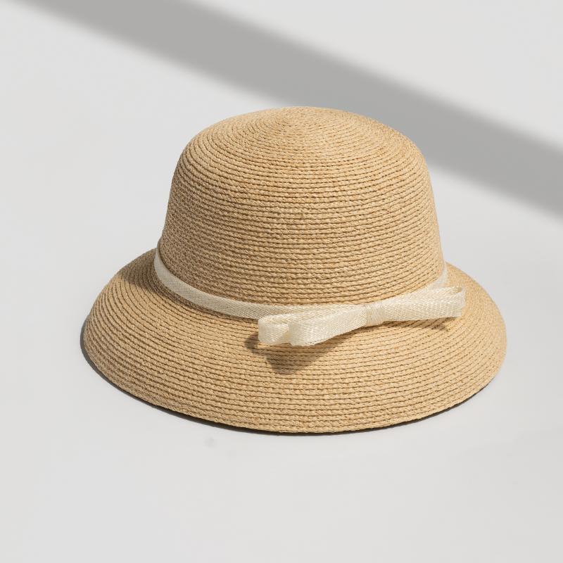 

USPOP Women’s Straw Sun Hat with Bow, Elegant Wide Brim Summer Hat for Beach, Travel and Daily Wear, Lightweight & Packable 56-58CM