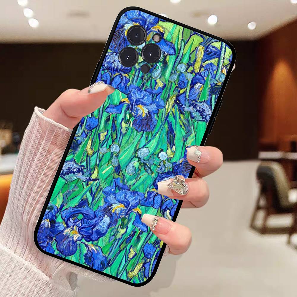 Vincent Van Gogh Oil INS Phone Case For iPhone 17 16 15 14 11 12 13 Pro Max Plus Mini Soft Back Cover