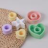 DIY Round Candle Holder Silicone Molds Star Heart Shape Plaster Resin Candlestick Mould Candle Accessories Tool Home Table Decor