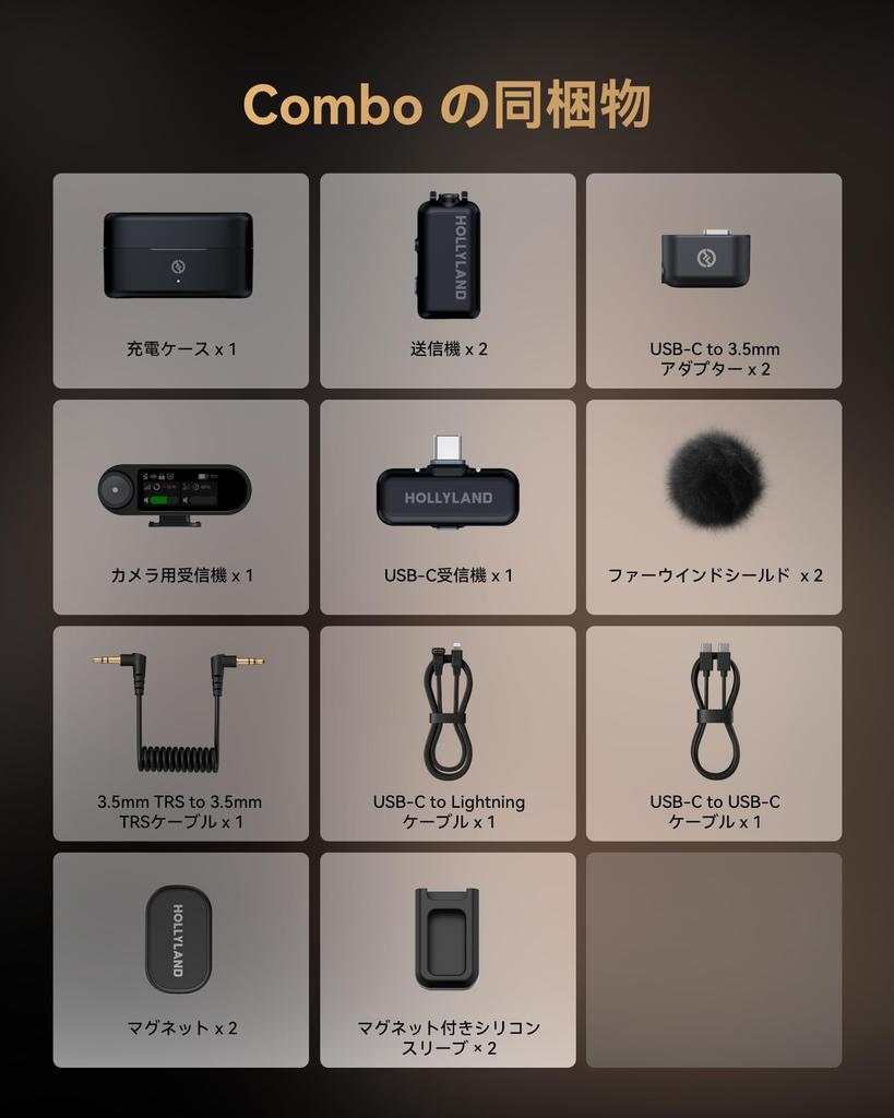 Hollyland LARK MAX 2 Combo Wireless Lavalier Microphone AI Noise Cancellation Recording Up to 340m Transmission Range Compatible with Camera RX x 1 RX
