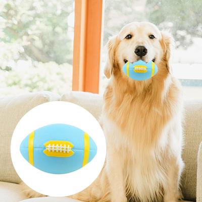 Dog Chew Toy Bite Resistant Squeaky Ball Teething Exercise Blue