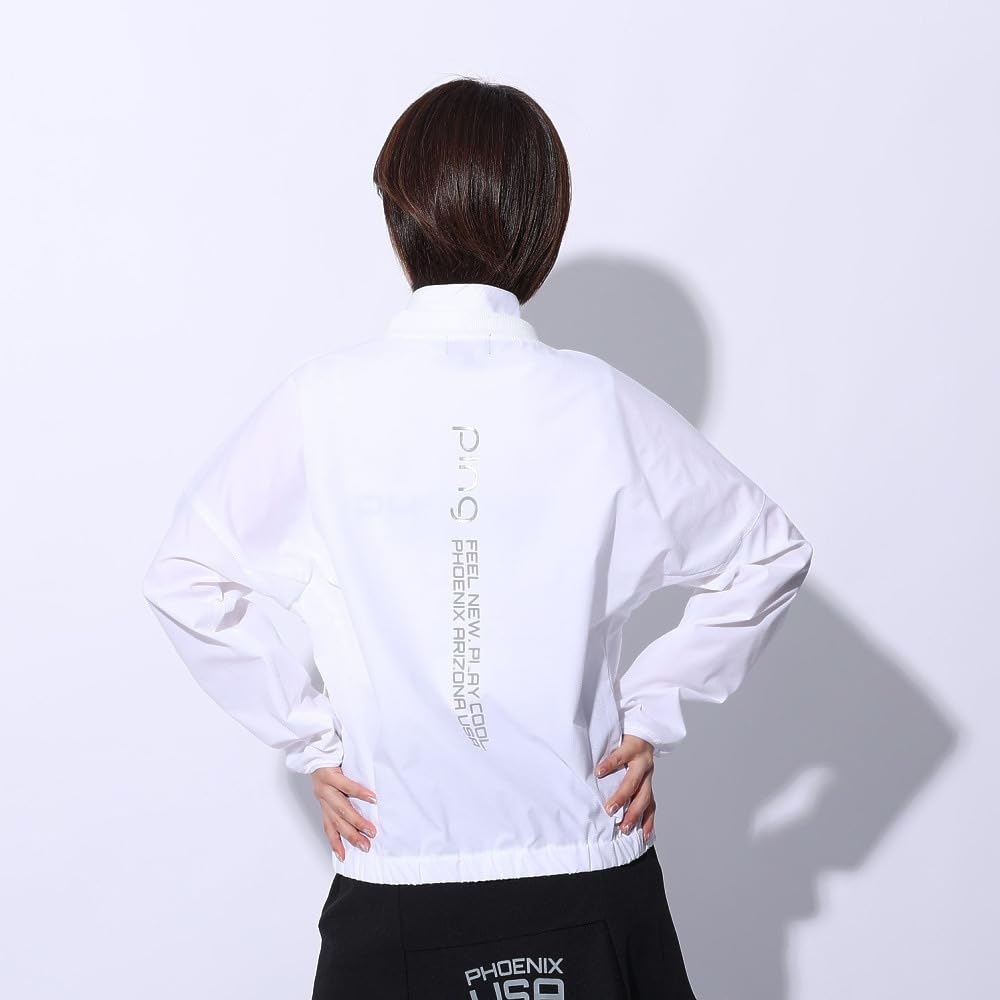 Blouson Removable Antibacterial and Golf Outerwear M [Pin Apparel] Women's 2-way Full-zip (with Sleeves, Deodorizing) / / 622-4120200 030_White