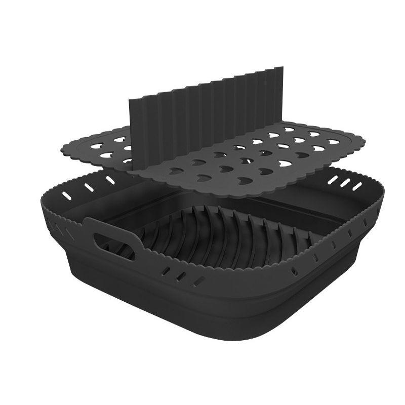 Air Fryer Silicone Basket Plate Square Reusable Air Fryer Cooking Accessories Foldable 20Cm/22Cm Airfryer Tool Baking Molds