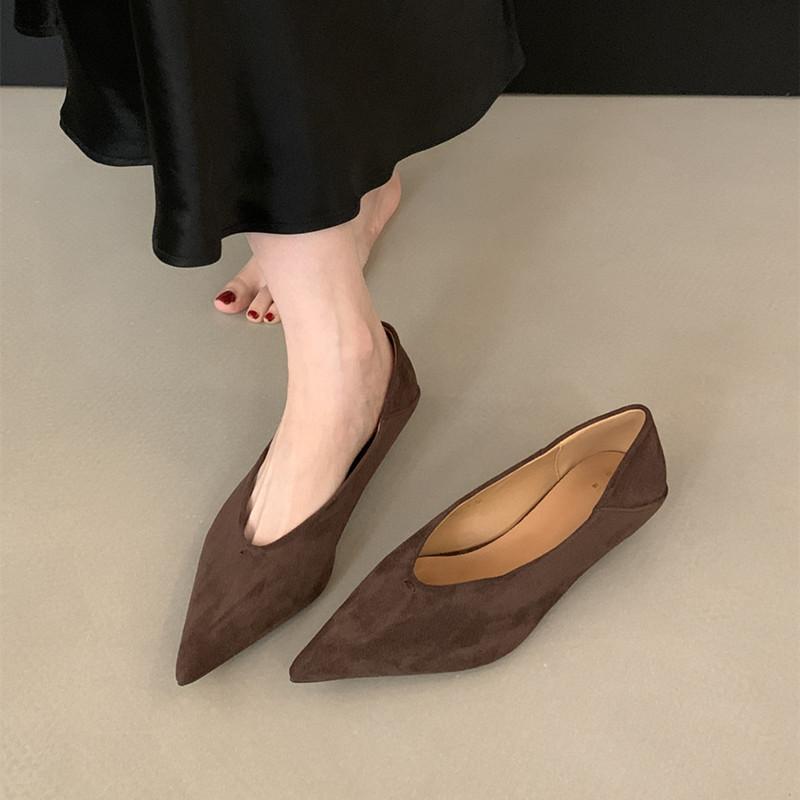 Móda Bailamos Dámské ploché boty Módní špičaté Mělké Nazouvací Dámské společenské Baleríny Plochý podpatek Dámské Ležérní Mary Jane boty