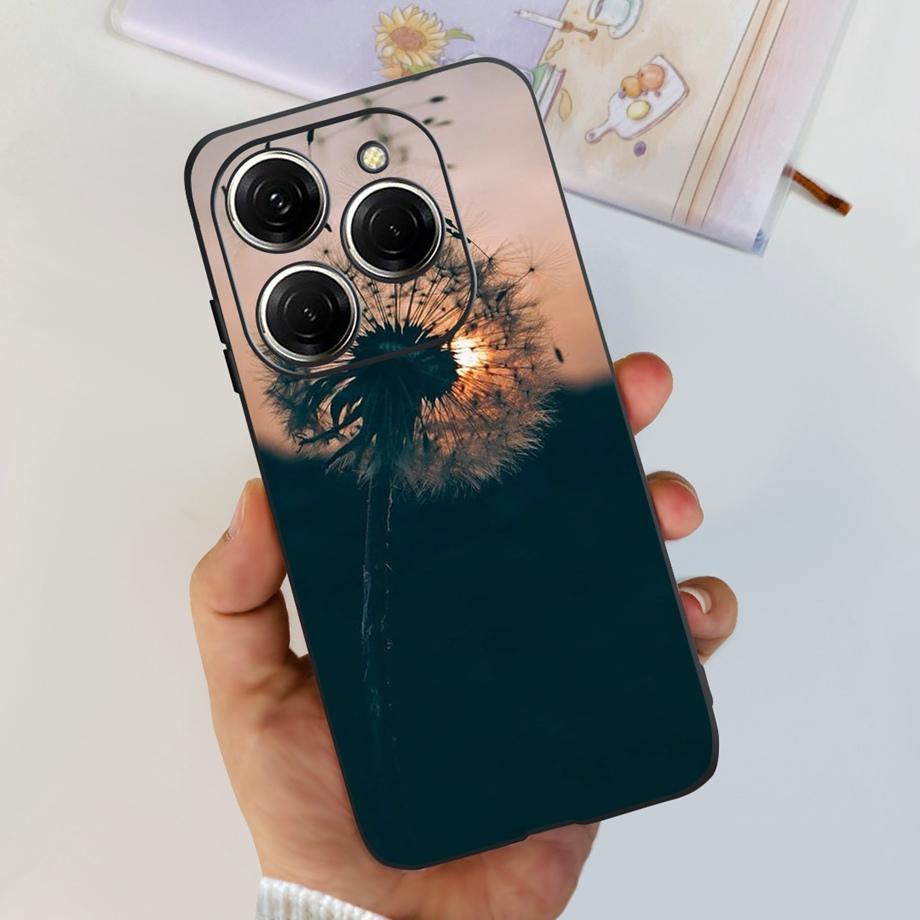 For Tecno Spark 20 Pro Case Liquid Silione Soft TPU Matte Cover Phone Mask On Spark20 20Pro 4G Luxury Pattern Cat Flower Cartoon