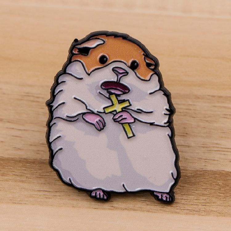 Decorative Hamster Brooch Enameled Pin Accessory for Animal Lovers Portable for Parties Supplies Weddings and Festivals