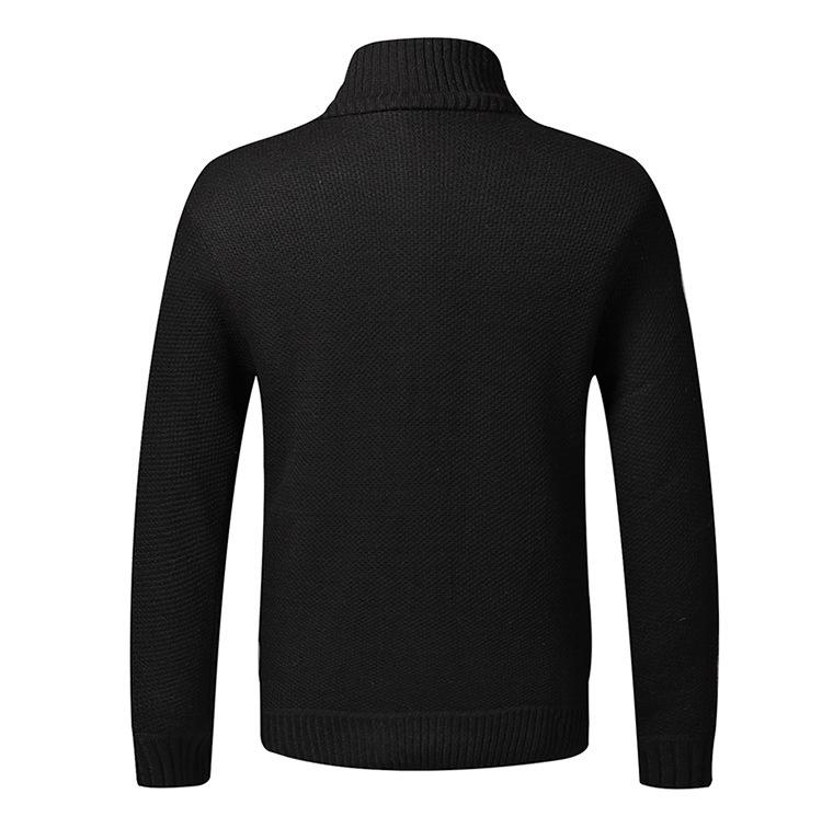 Chunky Knit Fleece-Lined Zipper Cardigan: Stand Collar Winter Sweater