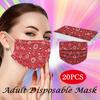 20PCS Adult's Mask Paisley Print Disposable Face Mask Industrial 3Ply Ear Loop