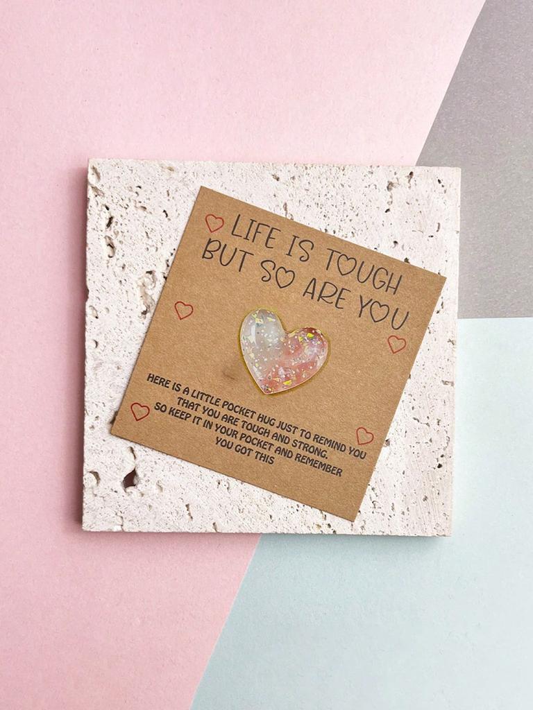 1 Set Of Heartwarming Resin Pocket Hug Cards - With Motivational Cards, Perfect For Birthdays, Weddings