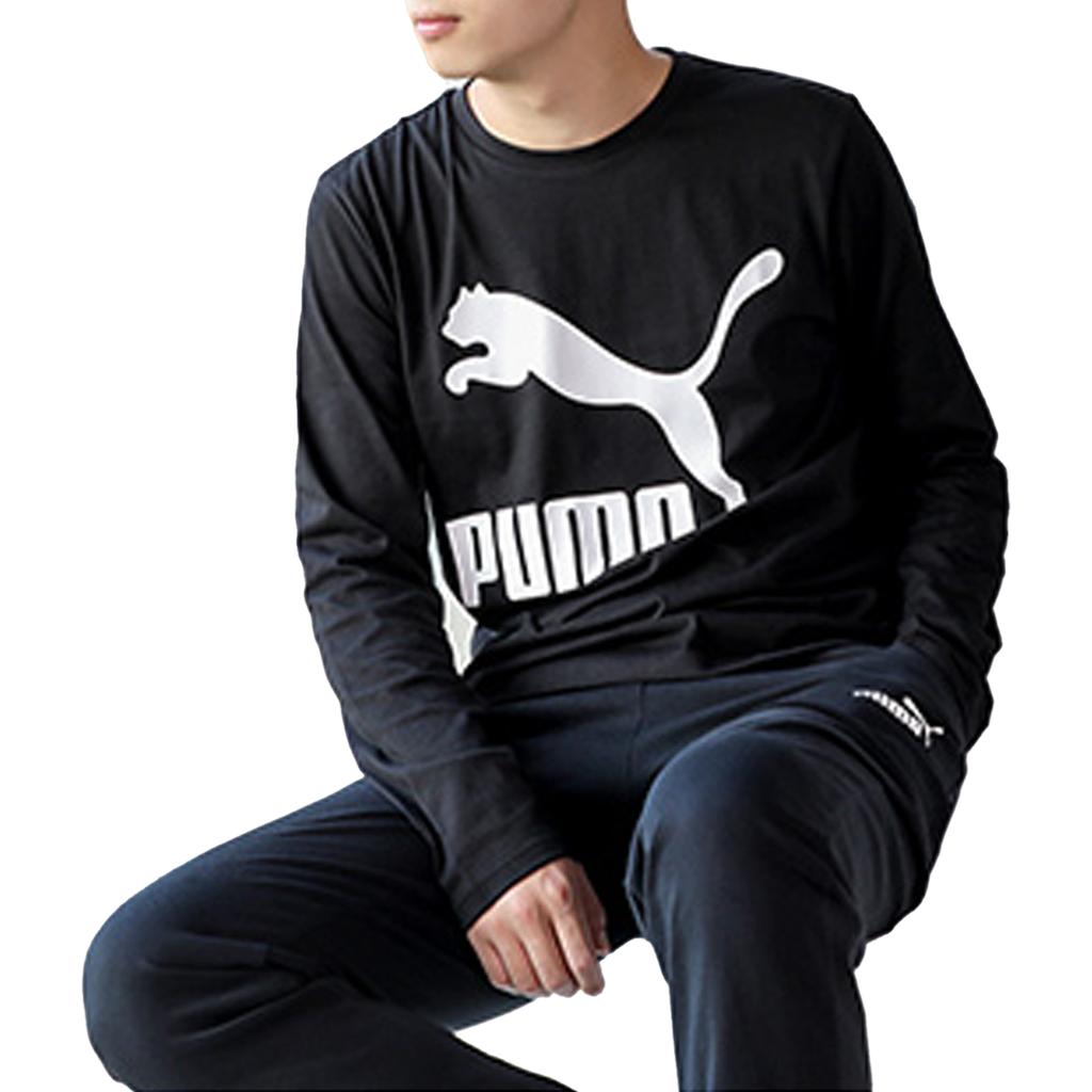 Puma Long Sleeve Casual Running T-Shirt Men Tops Black 530686-01